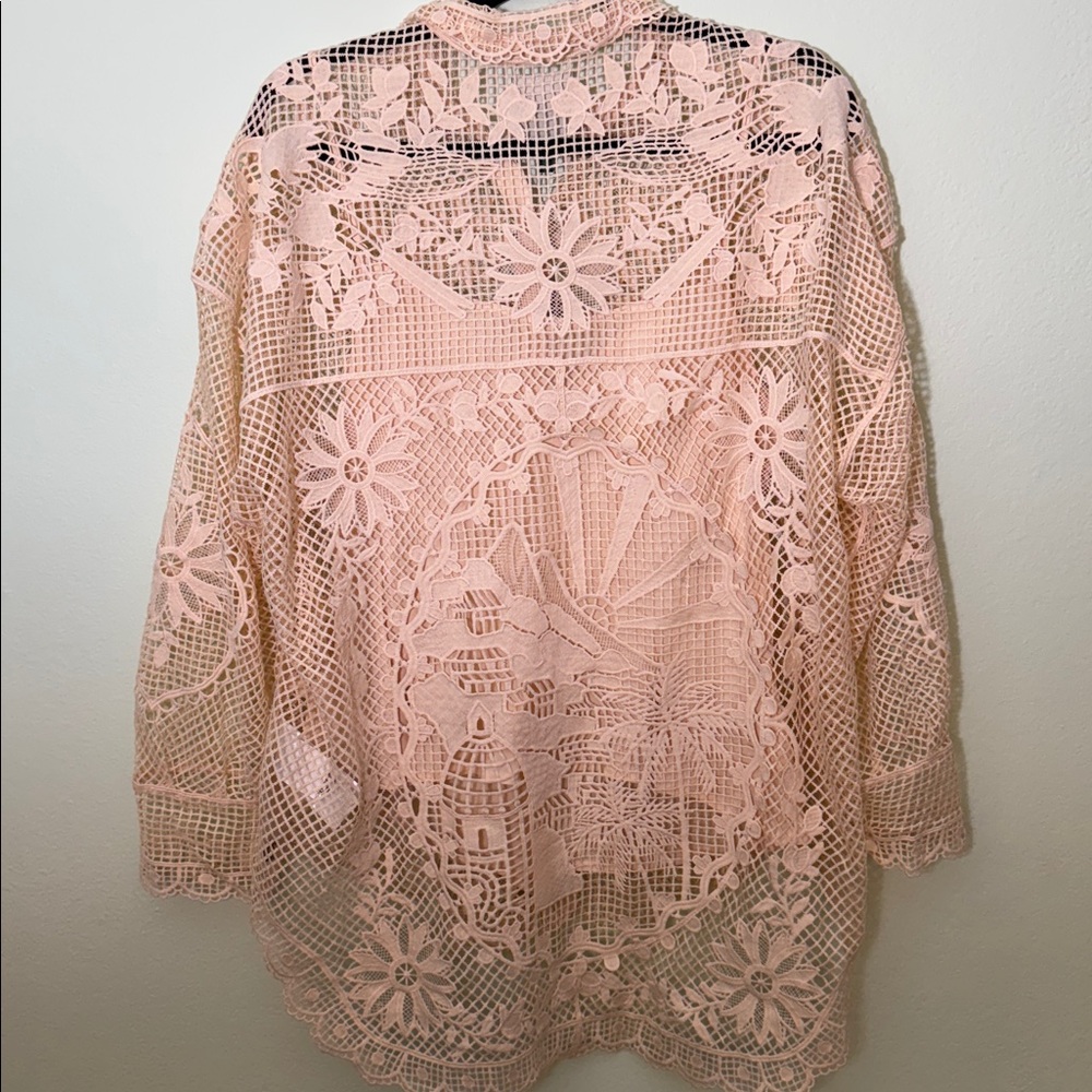 Farm Rio Sand Landscape Guipure Shirt size L - Picture 7 of 13